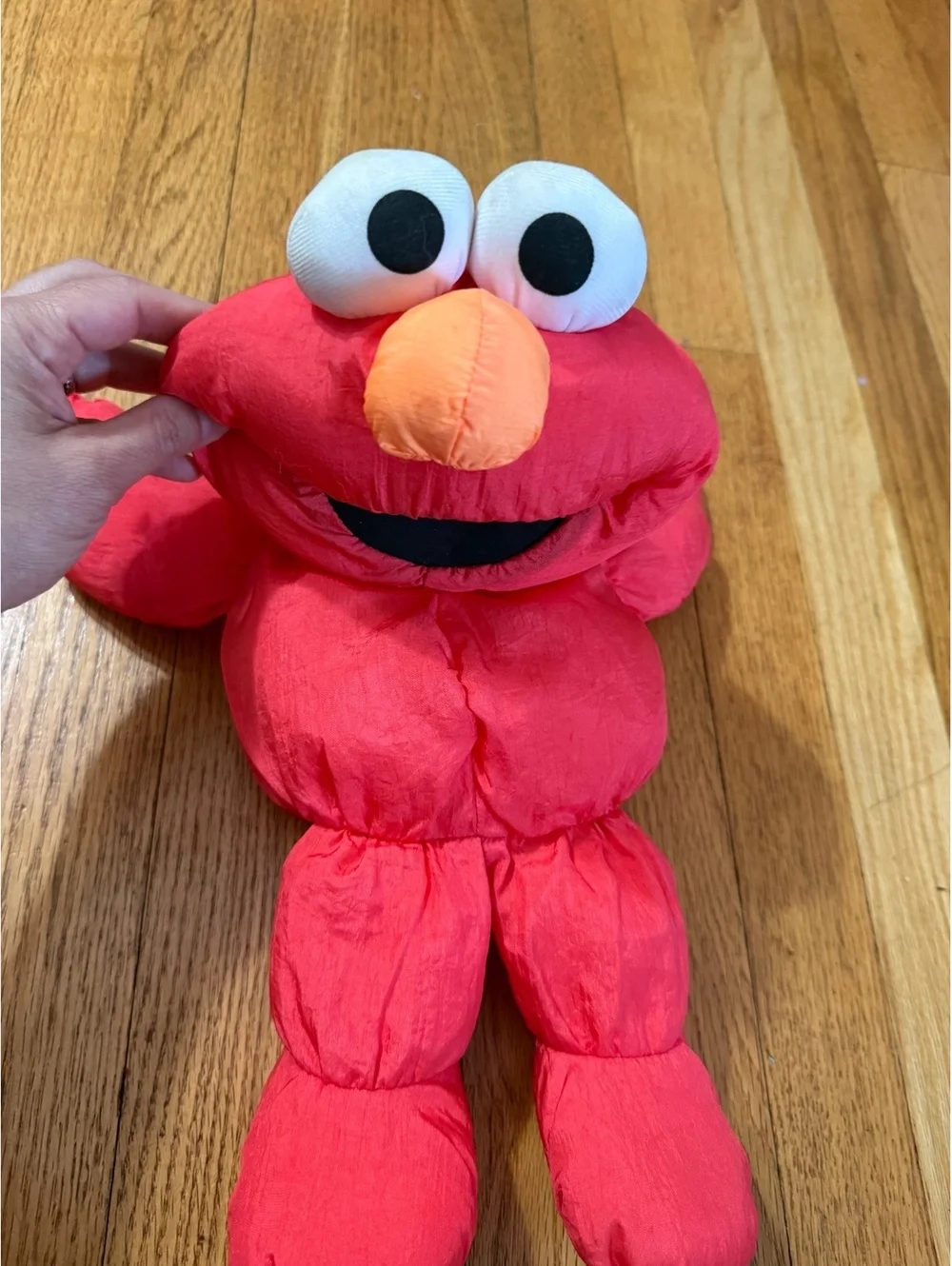 Rare Vintage 1992 Playskool Nylon Plush Stuffed Elmo Lovey Sesame Street 16